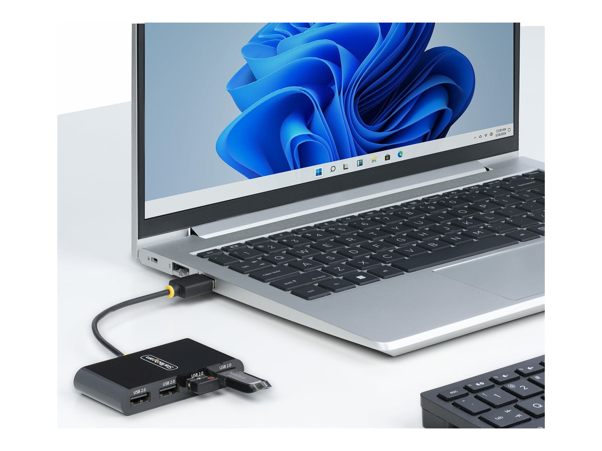 STARTECH.COM 4-Port USB 2.0 Hub USB Busbetrieben Mini USB Hub fur Reisen Multi USB Adapter/Verteiler Mobiler USB Splitter