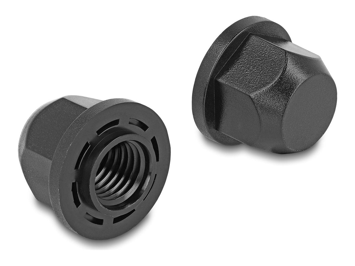 DELOCK M12 Gewinde-Schutzkappe schwarz 2 Stück - Vorderansicht