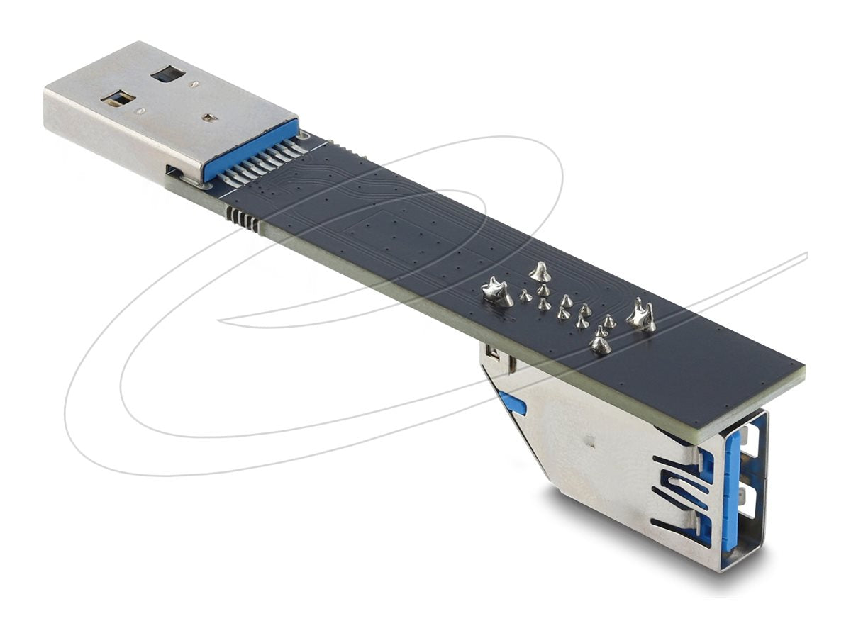 DELOCK USB 10 Gbps Adapter USB Typ-A Buchse zu Stecker gedreht 90 unten - Vorderansicht