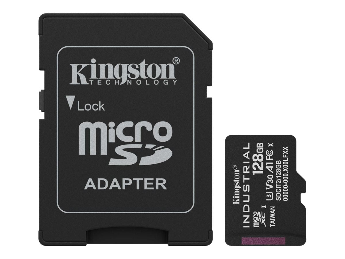 KINGSTON 128GB microSDXC Industrial C10 A1 pSLC Card Vorderansicht