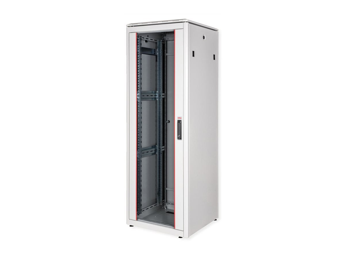 ROLINE Netzwerkschrank Pro 48,26cm 19Zoll 36 HE 600x600 BxT Glastür grau - Verpackung