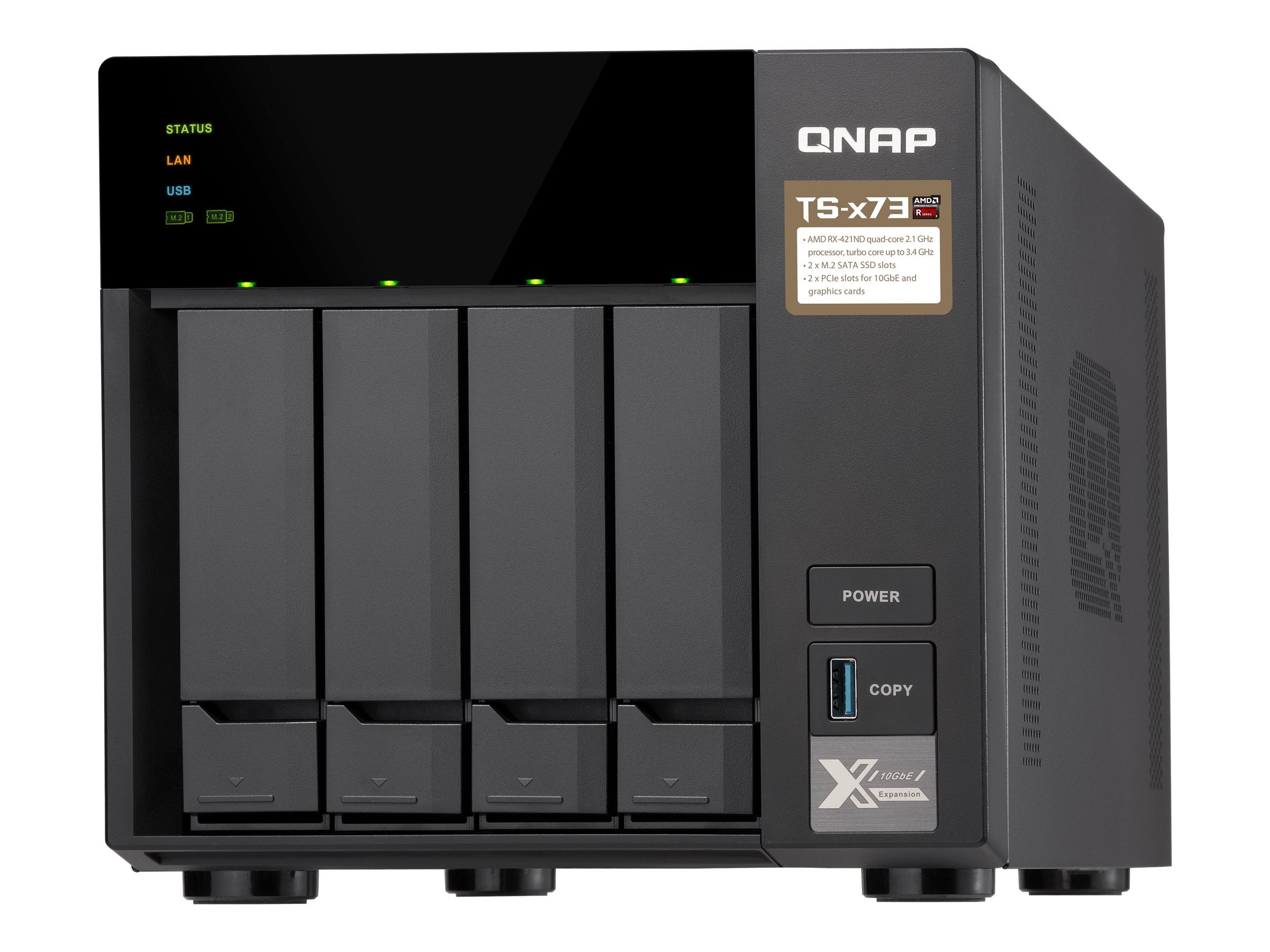 QNAP TS-473-8G NAS-Server Seitenansicht