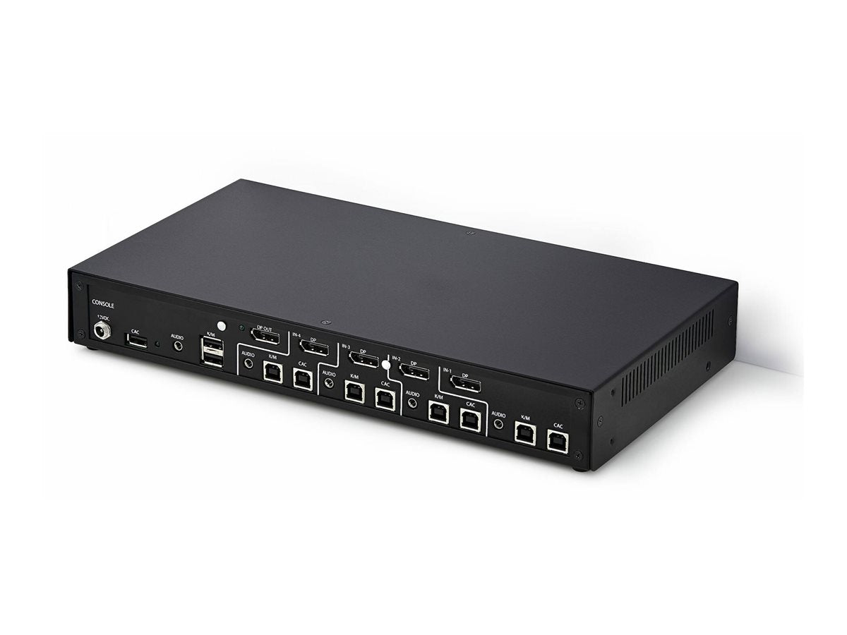 STARTECH.COM 2-Port Secure KVM Switch DisplayPort 4K 30Hz NIAP 4.0 Zertifizierter Desktop KVM Umschalter CAC Port