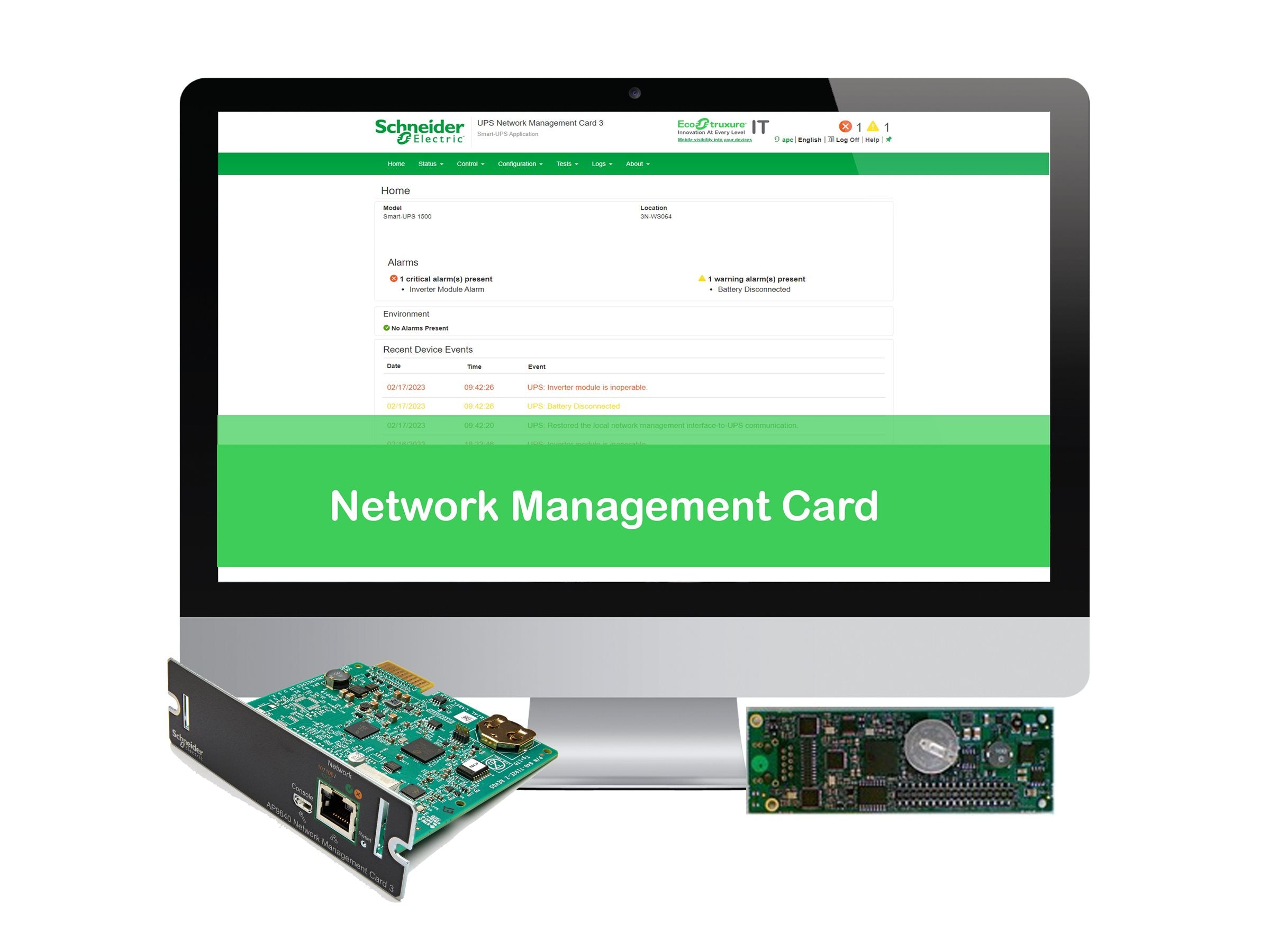 APC NMC3 für Easy UPS 1-Phase - Vorderansicht