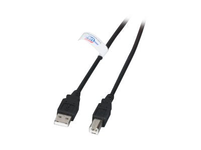 EFB USB2.0 Anschlusskabel A-B St.-St. 1m schwarz - Vorderansicht
