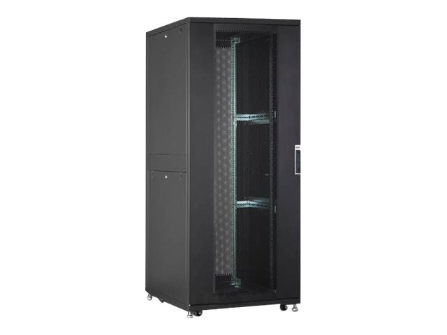 DIGITUS 42HE Serverschrank Unique Serie 1970x800x1000 mm Fronttur mit Plexiglas Farbe Schwarz RAL 9005