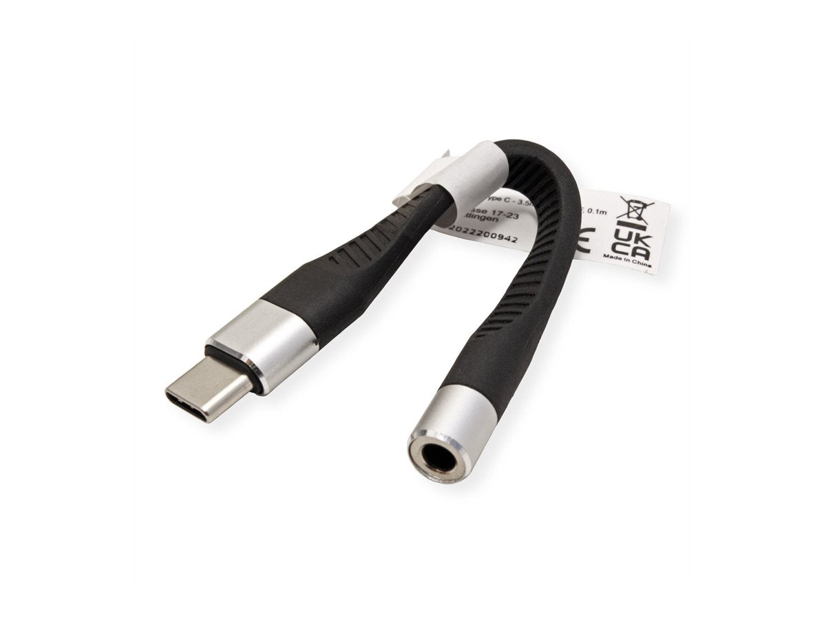 ROLINE Adapter USB Typ C - 3,5mm Audio ST/BU 0,1m Vorderansicht