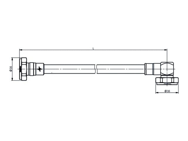 PUC TELEGÄRTNER 7-16 Jumper Kabel 1/2z IP68 L 5.0 m. m-m90. G23 1/2z flex - JMPS/5002K 7-16 auf 7-16 Jumper Kabel 1/2z IP68 Stecker