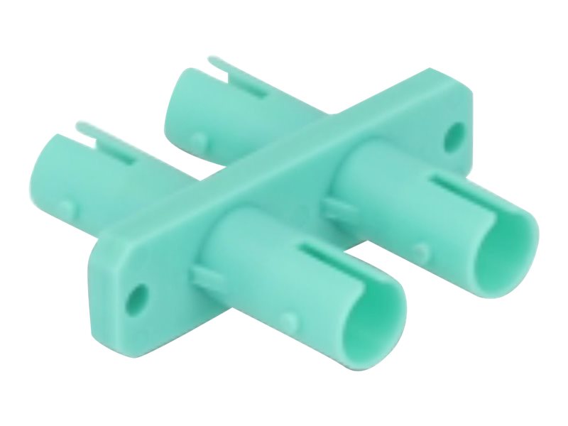 DELOCK LWL Kupplung ST Duplex Buchse zu ST Duplex Buchse aqua - Vorderansicht
