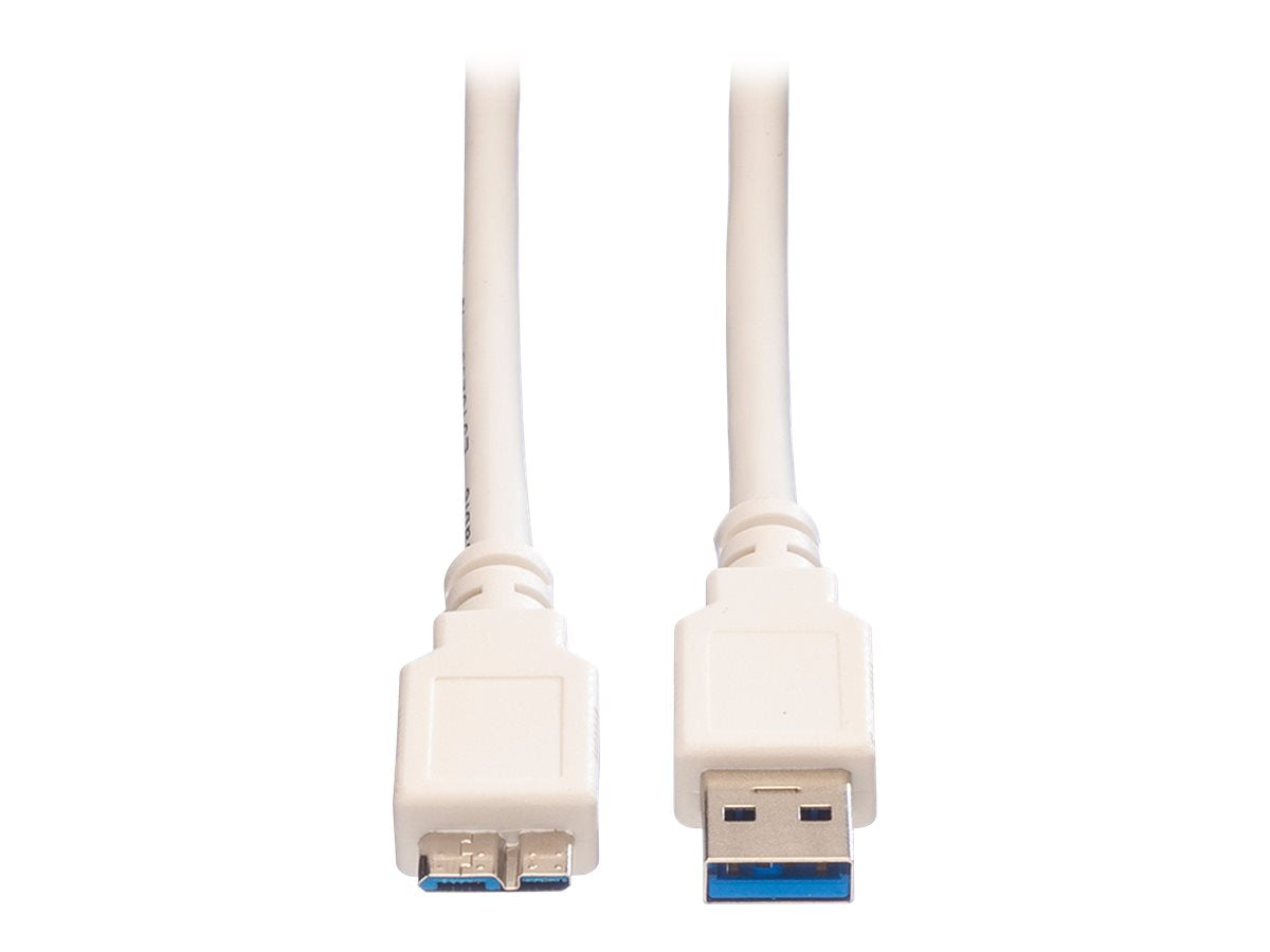 VALUE USB 3.2 Gen 1 Kabel A ST - Micro B ST weiss 2m Detailansicht
