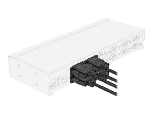 DELOCK Seriell Kabel RS-232 Sub-D9 Stecker zu Buchse 10m - Vorderansicht