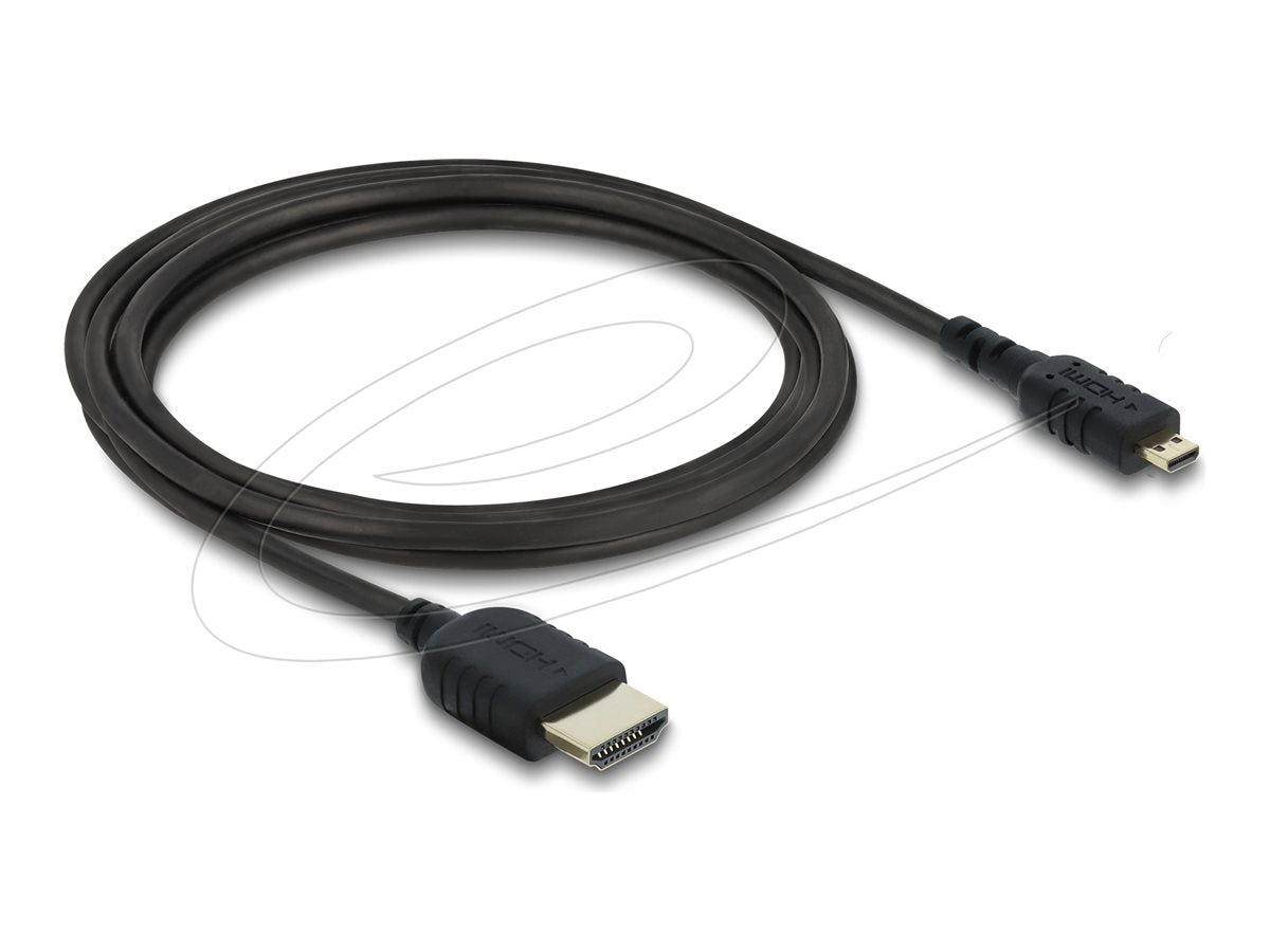 DELOCK Koaxiales High Speed HDMI Kabel HDMI Stecker zu Micro HDMI Stecker 8K 60 Hz 2m - Vorderansicht