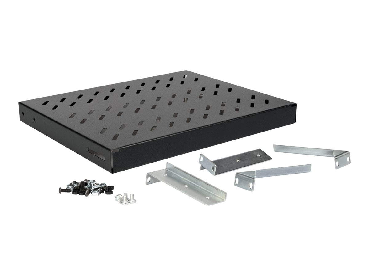 ROLINE Fachboden 48,26cm 19Zoll 1 HE 350 T 50 kg schwarz - Vorderansicht