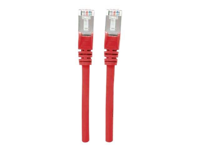 INTELLINET Cat6aPro Kabel Cat7 Rohkabel 0,5m rot RJ45 Vorderansicht