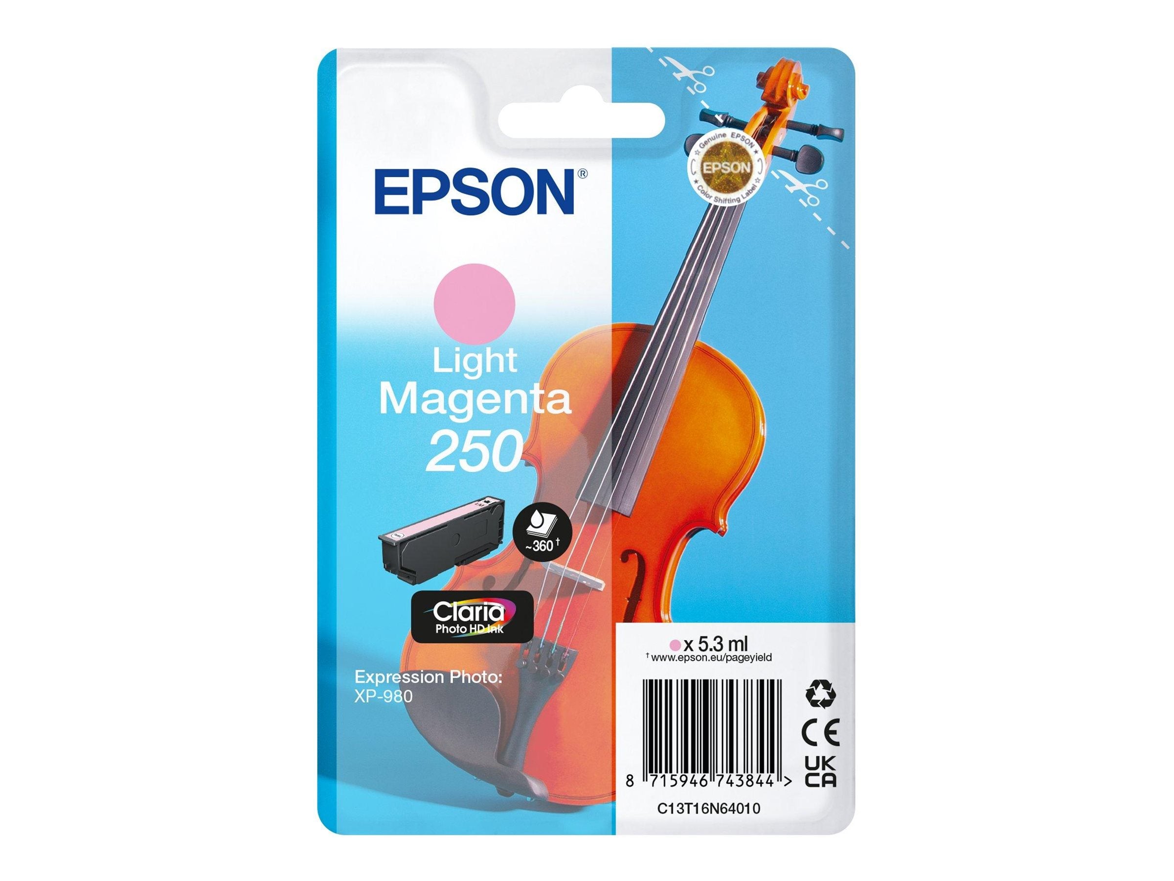 EPSON Singlepack Light Magenta 250 Tintenpatrone Vorderansicht