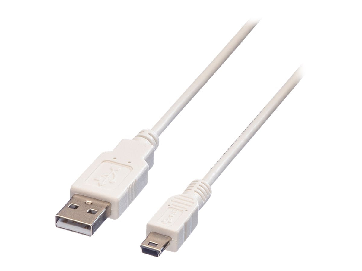 VALUE USB 2.0 Kabel Typ A - 5-Pin Mini weiss 0,8m Detailansicht
