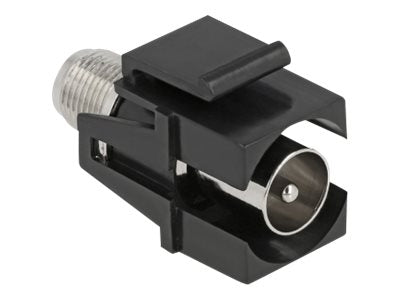 DELOCK Keystone Modul IEC Stecker zu F Buchse schwarz - Vorderansicht