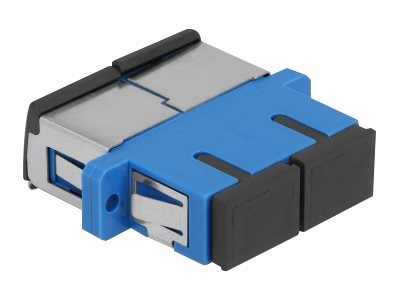 DELOCK LWL Kupplung mit Laserschutzklappe SC Duplex Buchse zu SC Duplex Buchse Singlemode blau