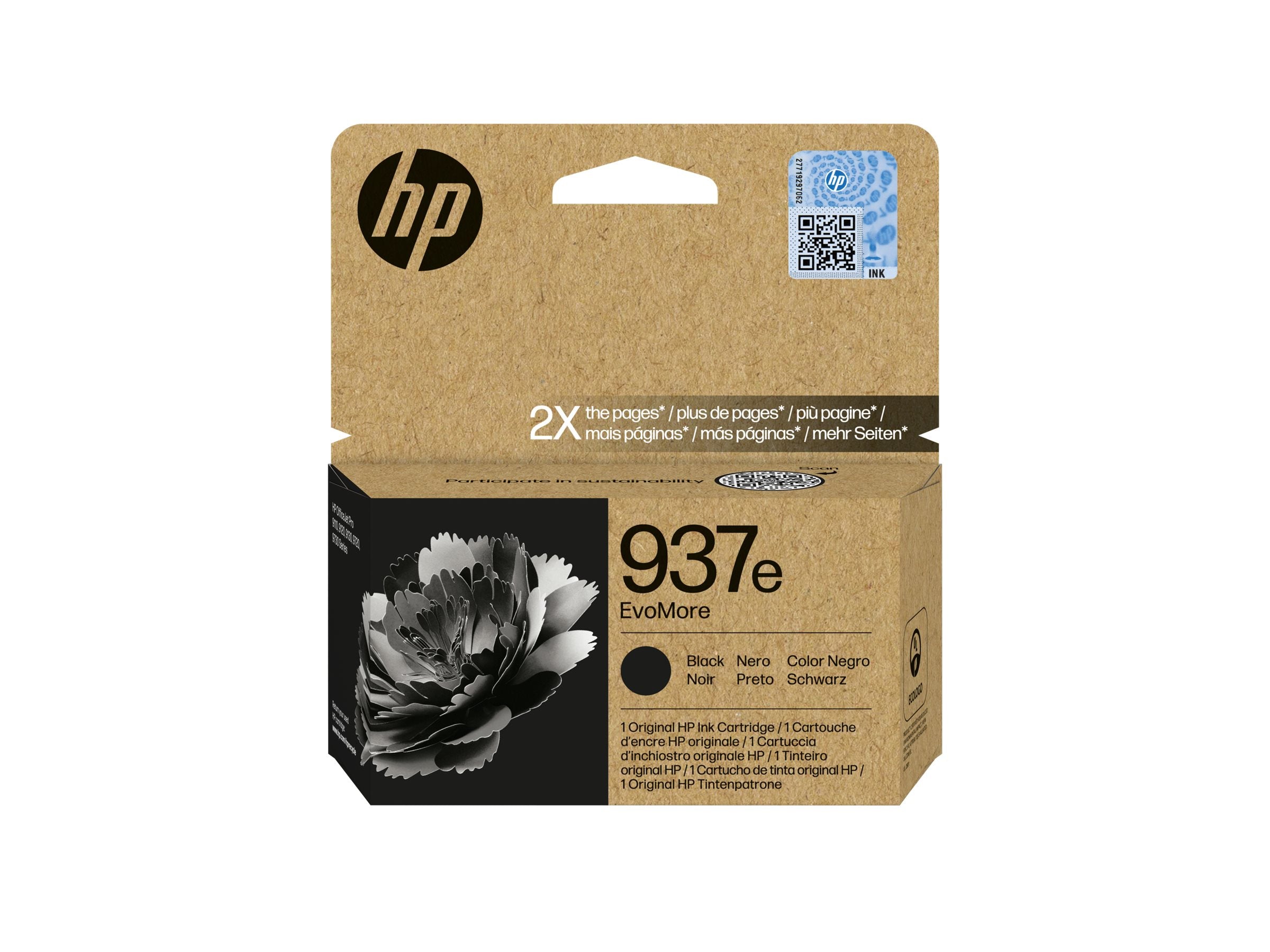 HP 937e EvoMore Black Original Ink Cartridge Detailansicht