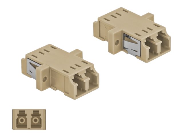 DELOCK LWL Kupplung LC Duplex Buchse Vorderansicht