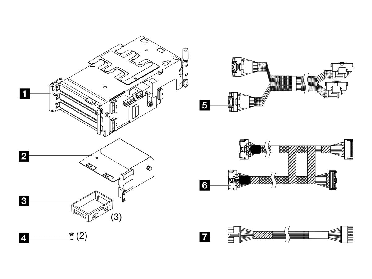 LENOVO ISG ThinkEdge SE455 V3 Riser2 Kit Vorderansicht