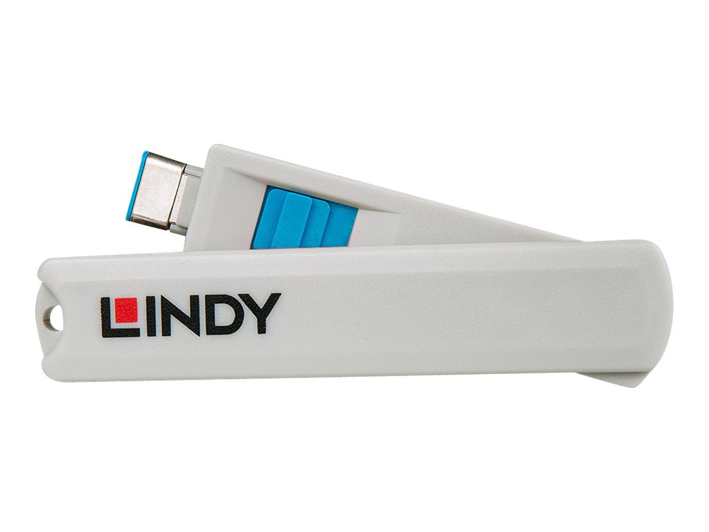 LINDY USB Typ C Port Schloss blau - Vorderansicht