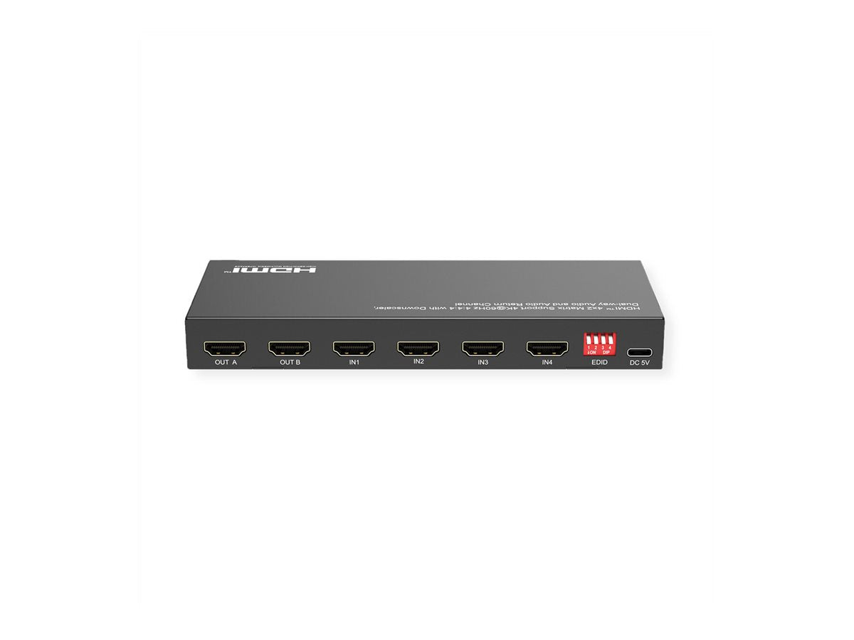 VALUE 4K HDMI Matrix Switch 4 x 2 Anschlussmöglichkeiten