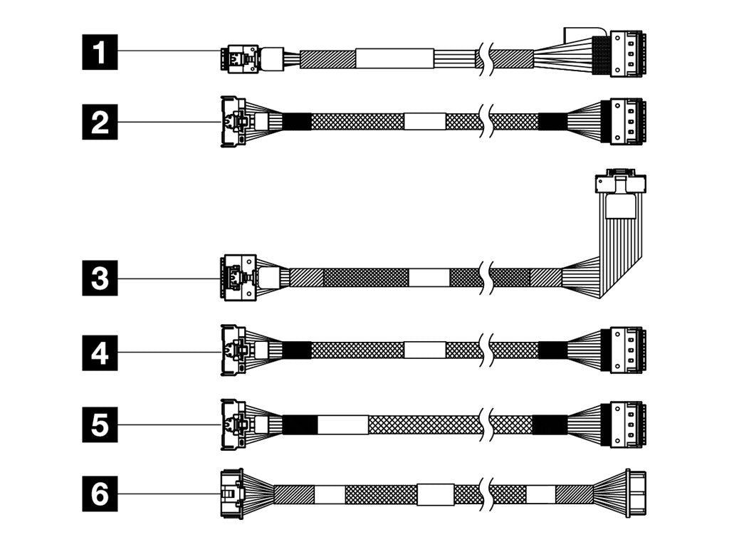 LENOVO ISG ThinkSystem SR650 V3 x4 M.2 SATA/NVMe Non-RAID Cable Kit - Vorderansicht