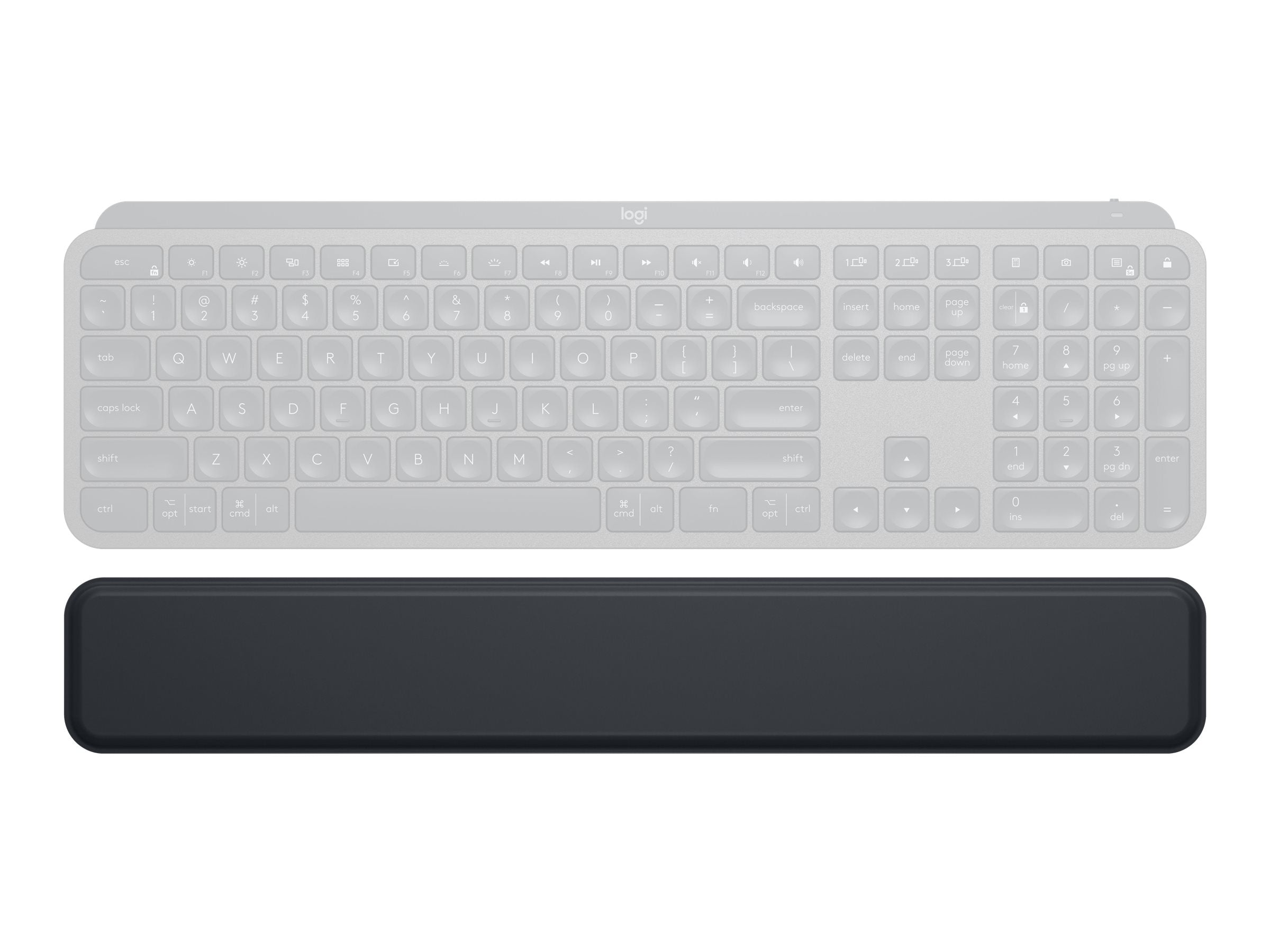 LOGITECH MX Palm Rest Tastatur-Handgelenkauflage seitliche Ansicht