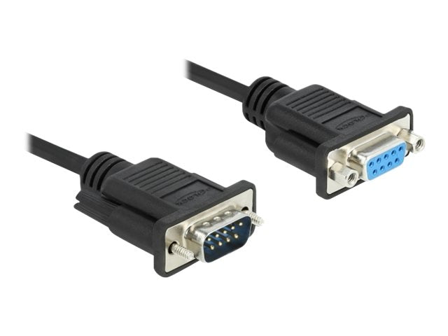 DELOCK Seriell Kabel RS-232 Sub-D9 Stecker zu Buchsemit sch malem Steckergehäuse 3m
