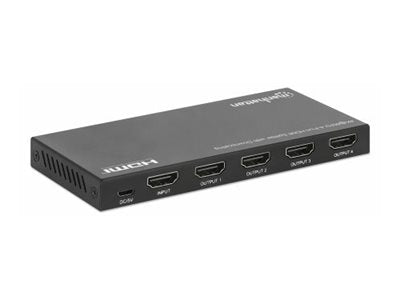 MANHATTAN 4K60Hz 4-Port HDMI-Splitter Teilt einen HDMI-Eingang in vier HDMI-Ausgänge EDID-Schalter für Downscaling 18G