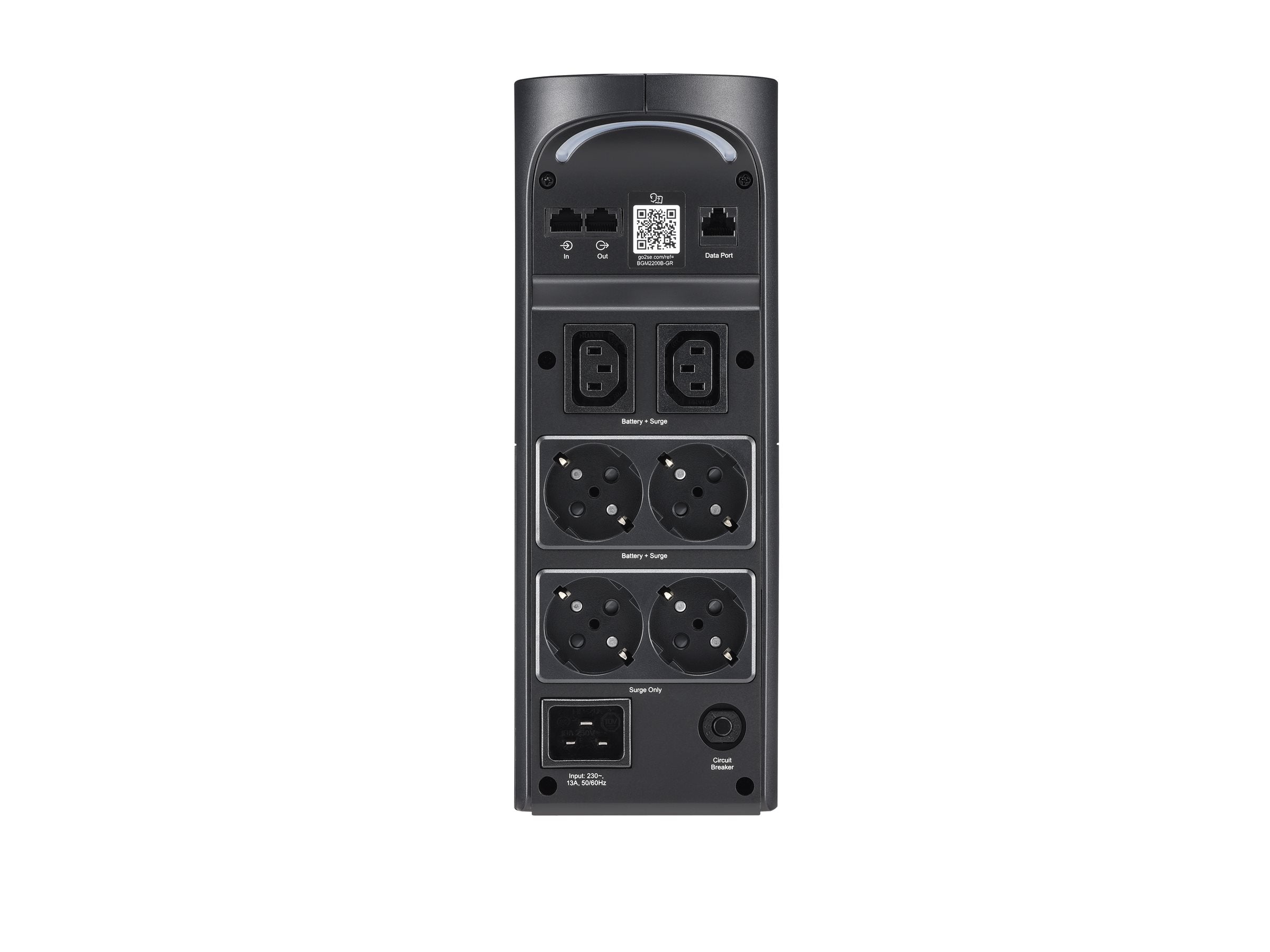 APC Back-UPS Pro Rückansicht mit Anschlüssen