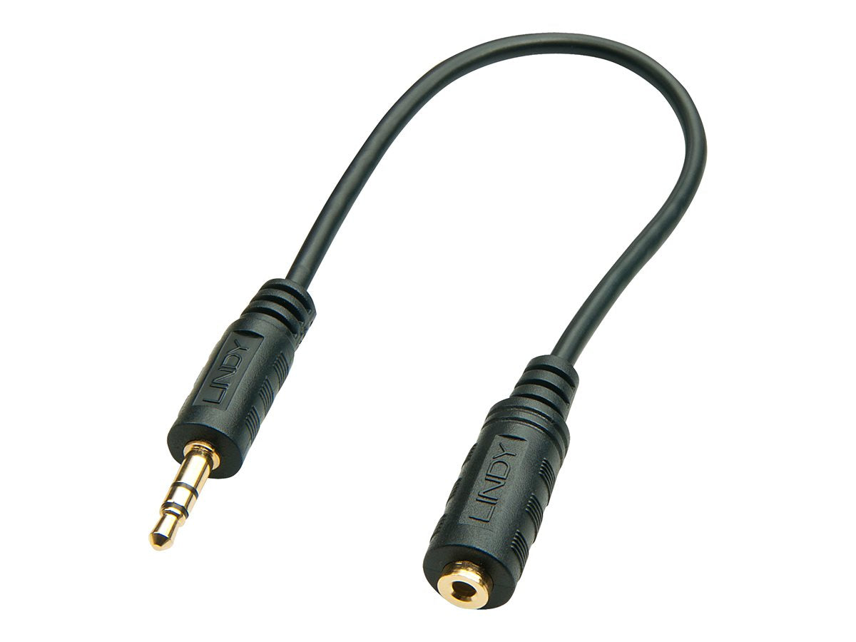 LINDY Audioadapterkabel 3,5mm Male / 2,5mm Female 20cm vergoldet - Vorderansicht