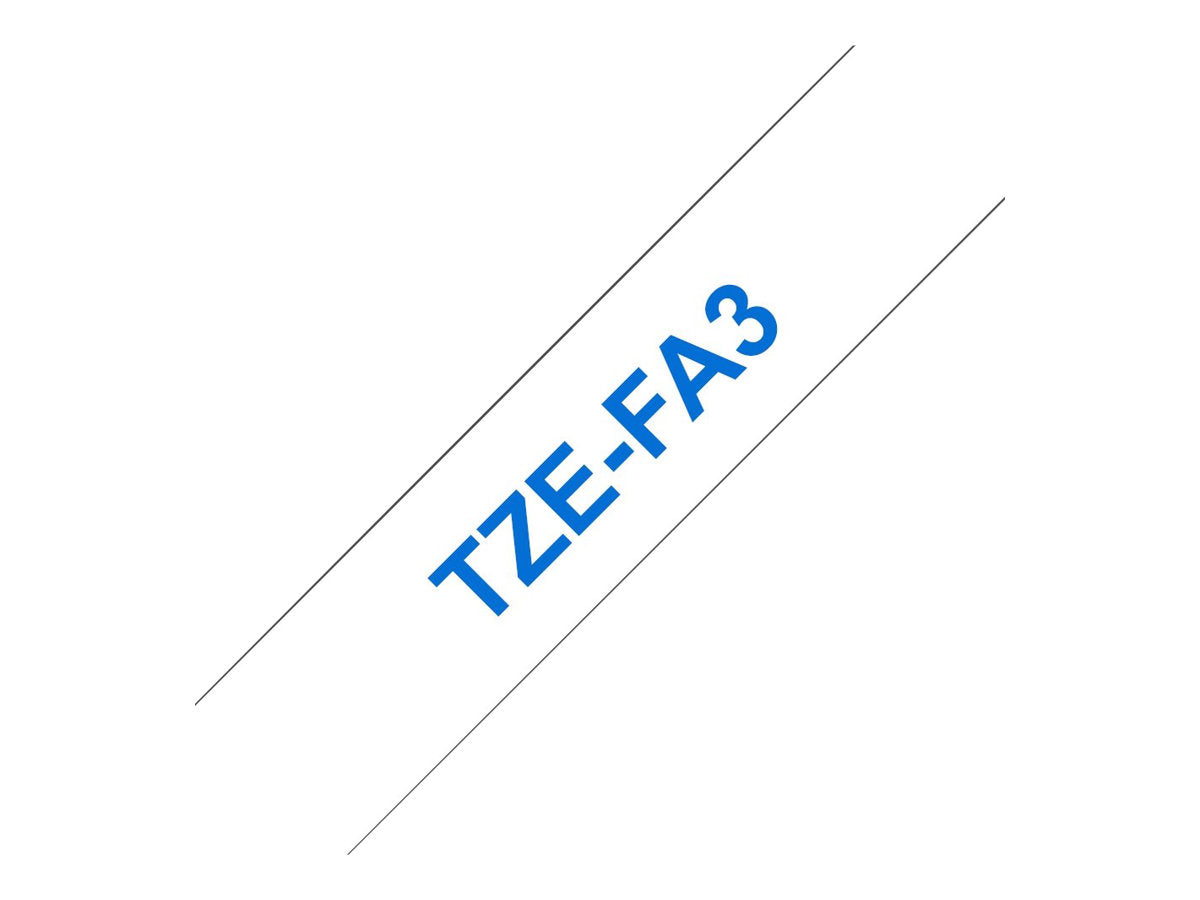 BROTHER P-Touch TZE-FA3 blau auf weiss textile 12mm - Detailansicht
