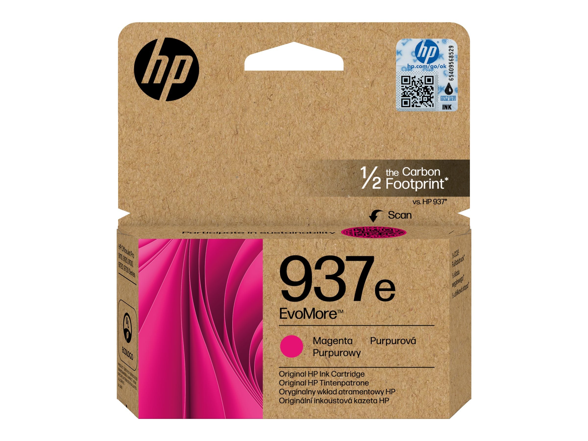HP 937e EvoMore Magenta Original Ink Cartridge Verpackung