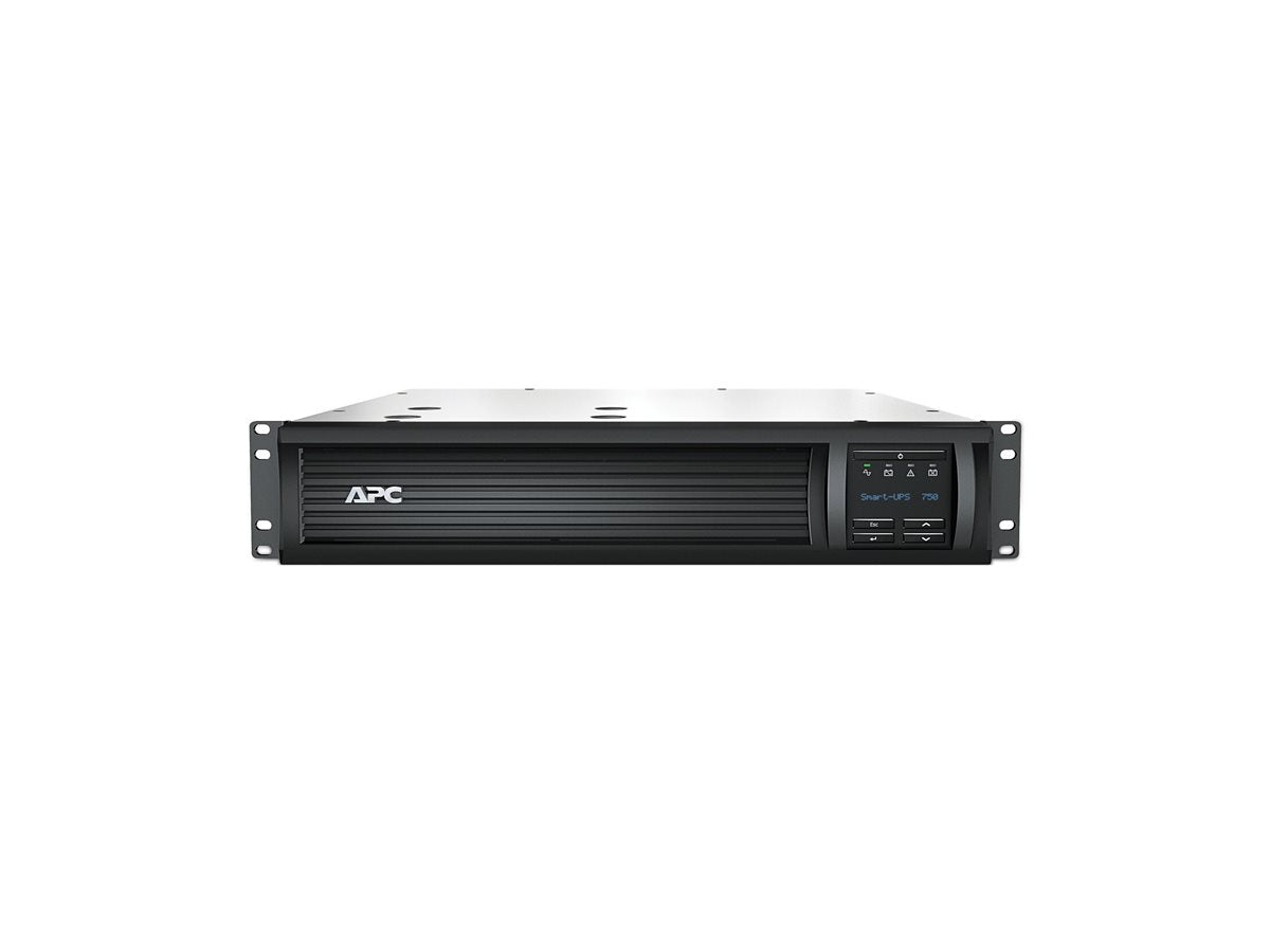 APC Smart-UPS 750VA LCD RM UPS Rack AC 120V 500Watt 750VA 1-phase Ethernet RS-232 USB oc 6 2U BK with APC SmartConnect