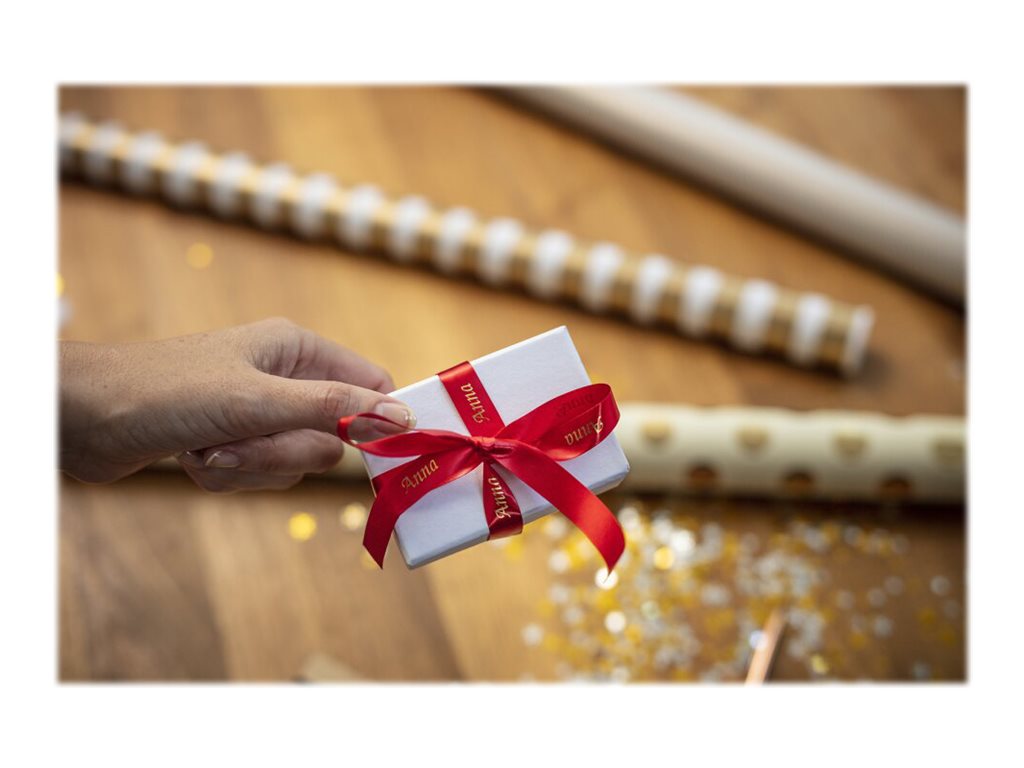 BROTHER textile tape gold/red 12mm/4m Detailansicht