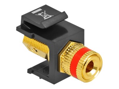 DELOCK Keystone Modul Polklemme Gewindebuchse rot/schwarz - Vorderansicht