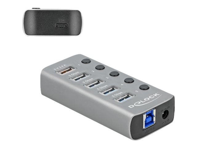 DELOCK USB 3.2 Gen 1 Hub Rückansicht