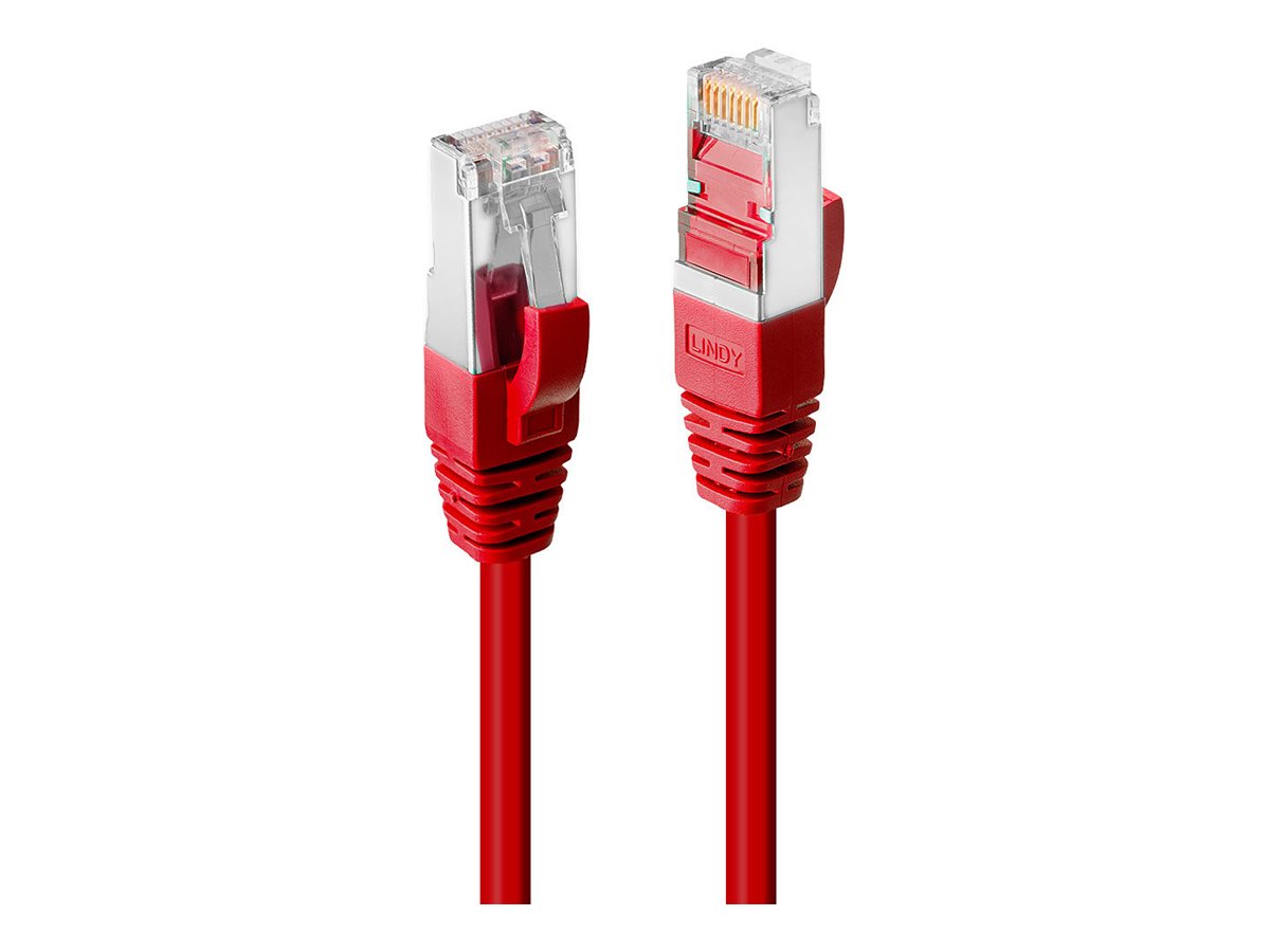 LINDY S/FTP Cat.6 Kabel, rot, 2m LSOH - Detailansicht der Stecker