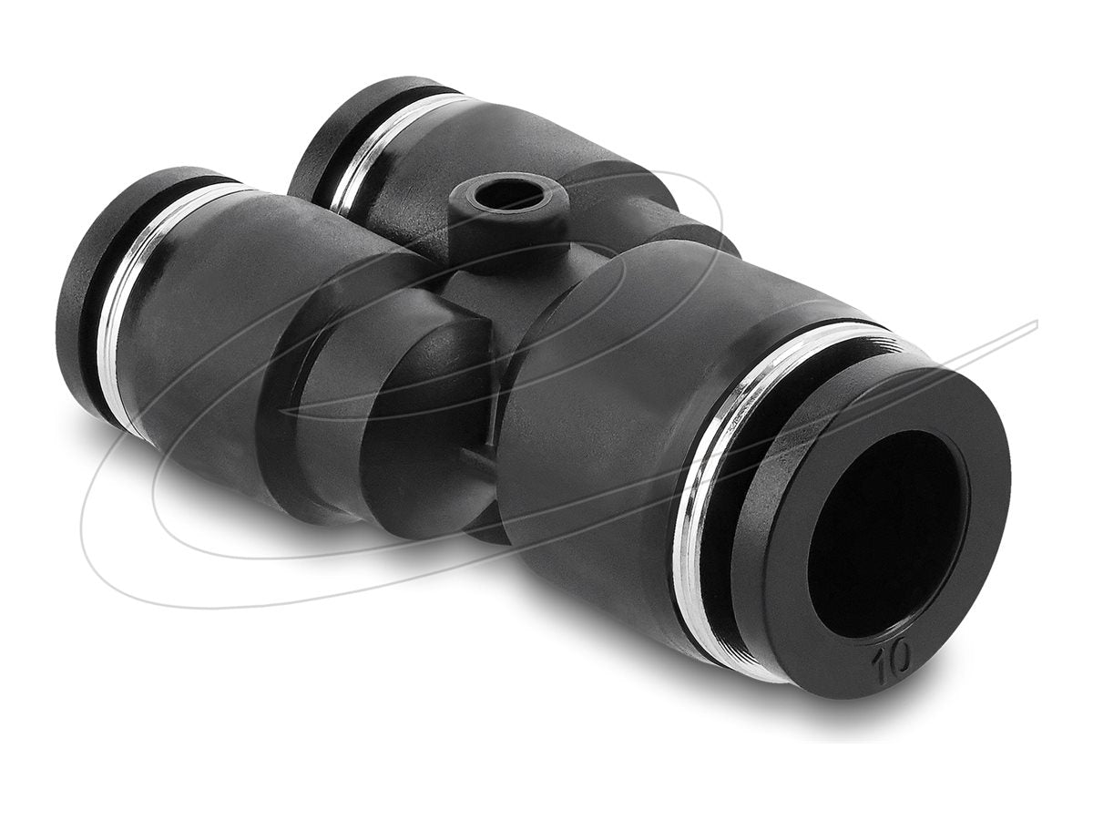 DELOCK Pneumatik Steckverbinder 2 x 8mm zu 1 x 10mm mit Befestigungsloch Y-Form - Vorderansicht