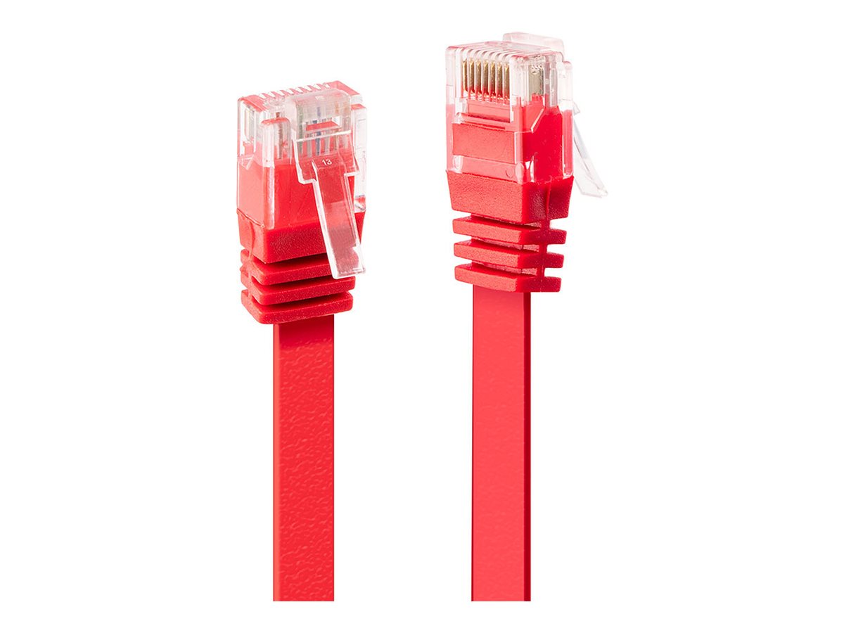 LINDY Cat.6 Flachband-Patchkabel rot 3m Detailansicht