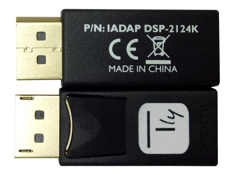 TECHLY Adapter DisplayPort 1.2 Schwarz auf HDMI 4K 60Hz Konverter - Anschlussansicht