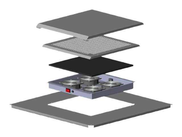 DIGITUS Dachlüftereinheit für IP 55 Netzwerk Schränke 800x800mm - Vorderansicht