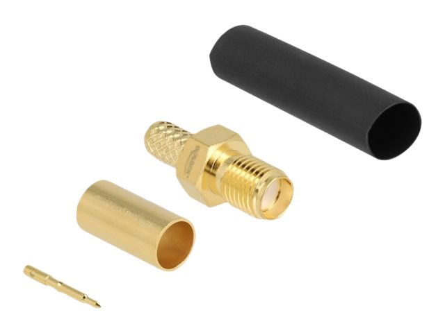 DELOCK RP-SMA Buchse zum Crimpen LMR200 - Vorderansicht