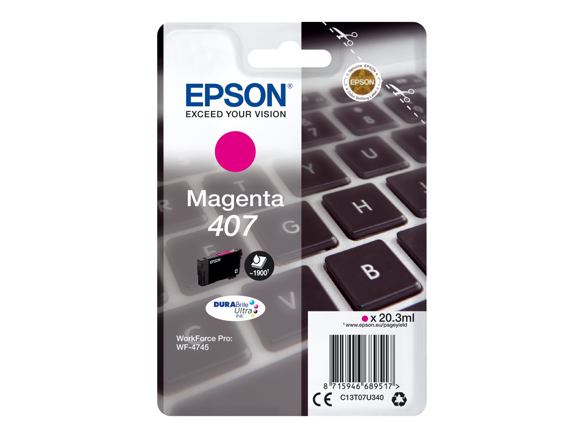 EPSON 2LB WF-4745 Series Ink Cartridge Magenta Vorderansicht