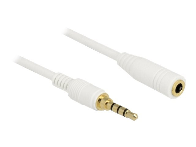 DELOCK Klinkenverlängerungskabel 3,5 mm 4 Pin Stecker zu Buchse 0,5 m - Verpackung