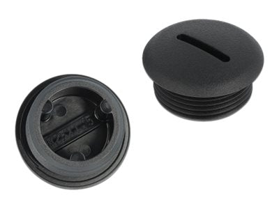 DELOCK Verschlussstopfen M25 x 1,5 schwarz 10 Stück - Vorderansicht