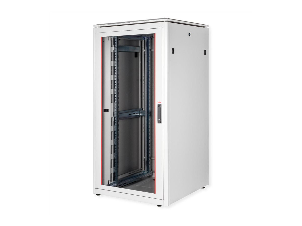 ROLINE Netzwerkschrank Pro 48,26cm 19Zoll 32 HE 800x800 BxT Glastür grau - Innenansicht