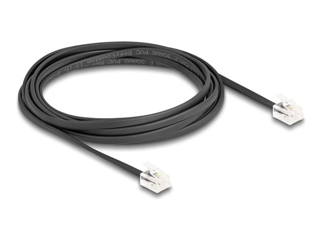 DELOCK Telefonkabel RJ11 Stecker zu RJ11 Stecker schwarz 3m - Vorderansicht